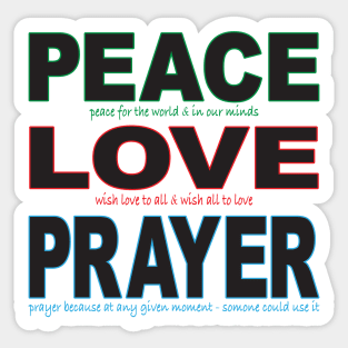 Peace Love Prayer outline Sticker